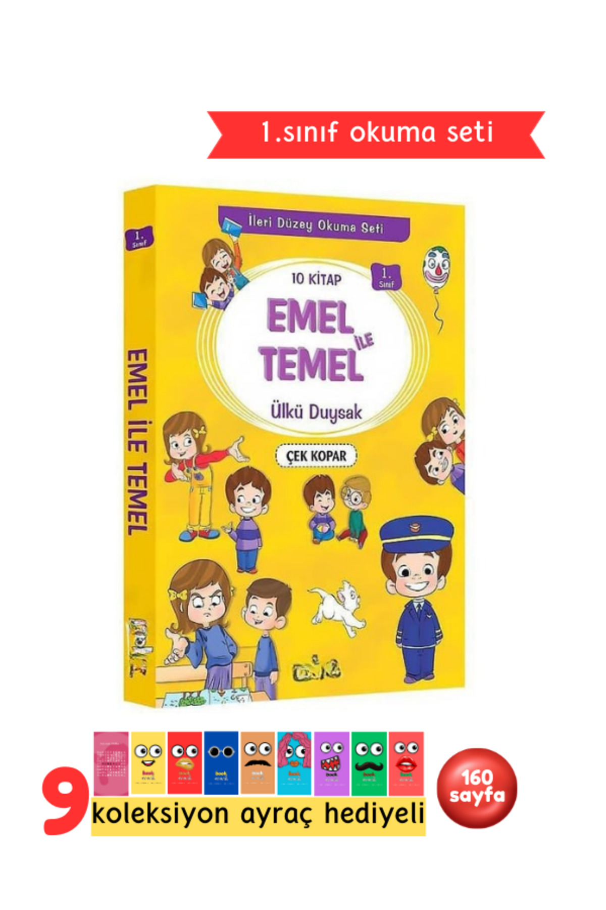 1.Sınıf Emel İle Temel Okuma Seti 10 Kitap