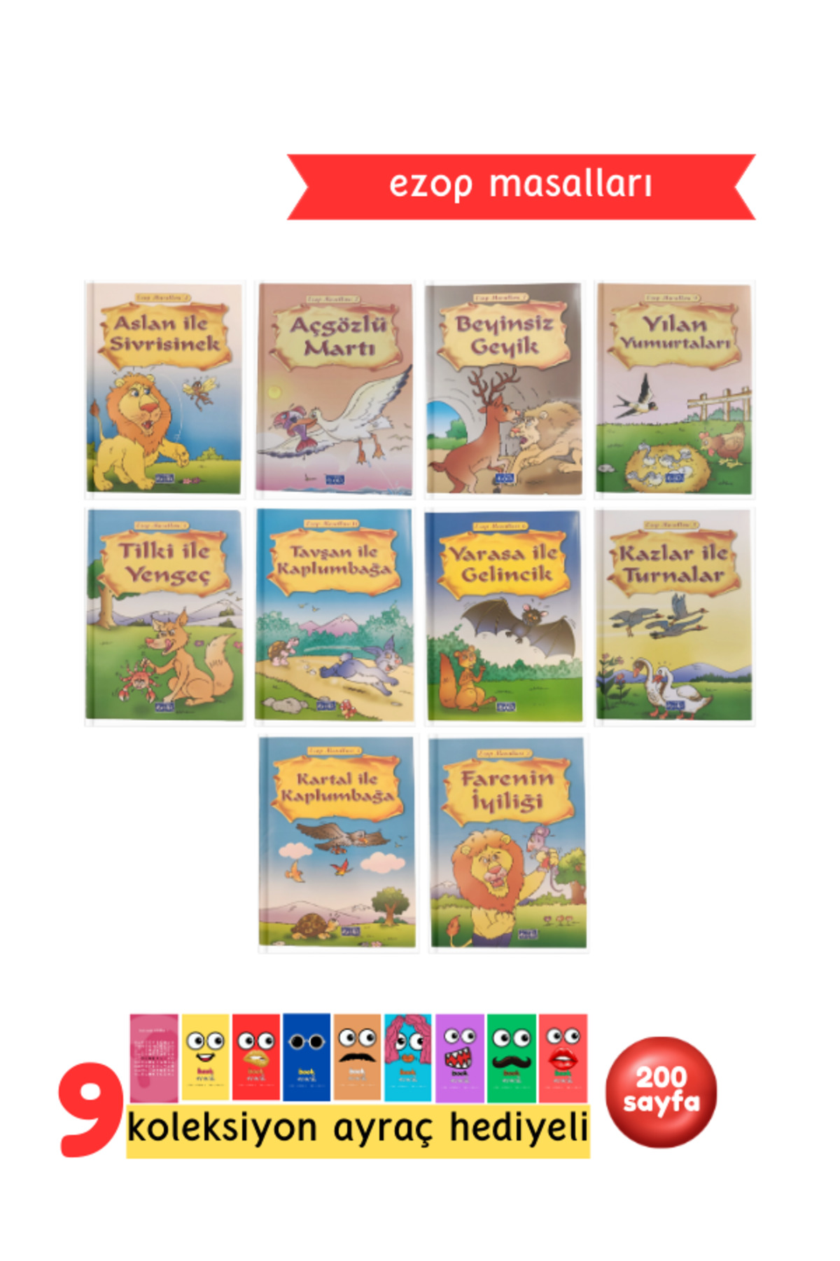 1.Sınıf Ezop Masalları 10 Kitap