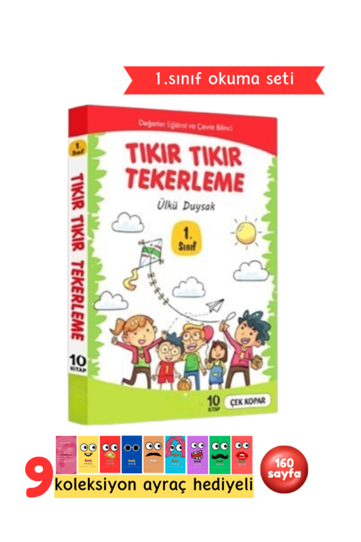 1.Sınıf Tıkır Tıkır Tekerleme Değerler Eğitimi ve Çevre Bilinci Okuma Seti 10 Kitap