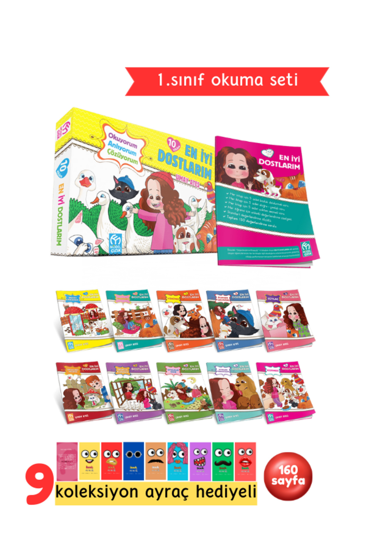 1.Sınıflar İçin En İyi Dostlarım Hikaye Serisi 10 Kitap + Soru Kitapçığı Hediyeli