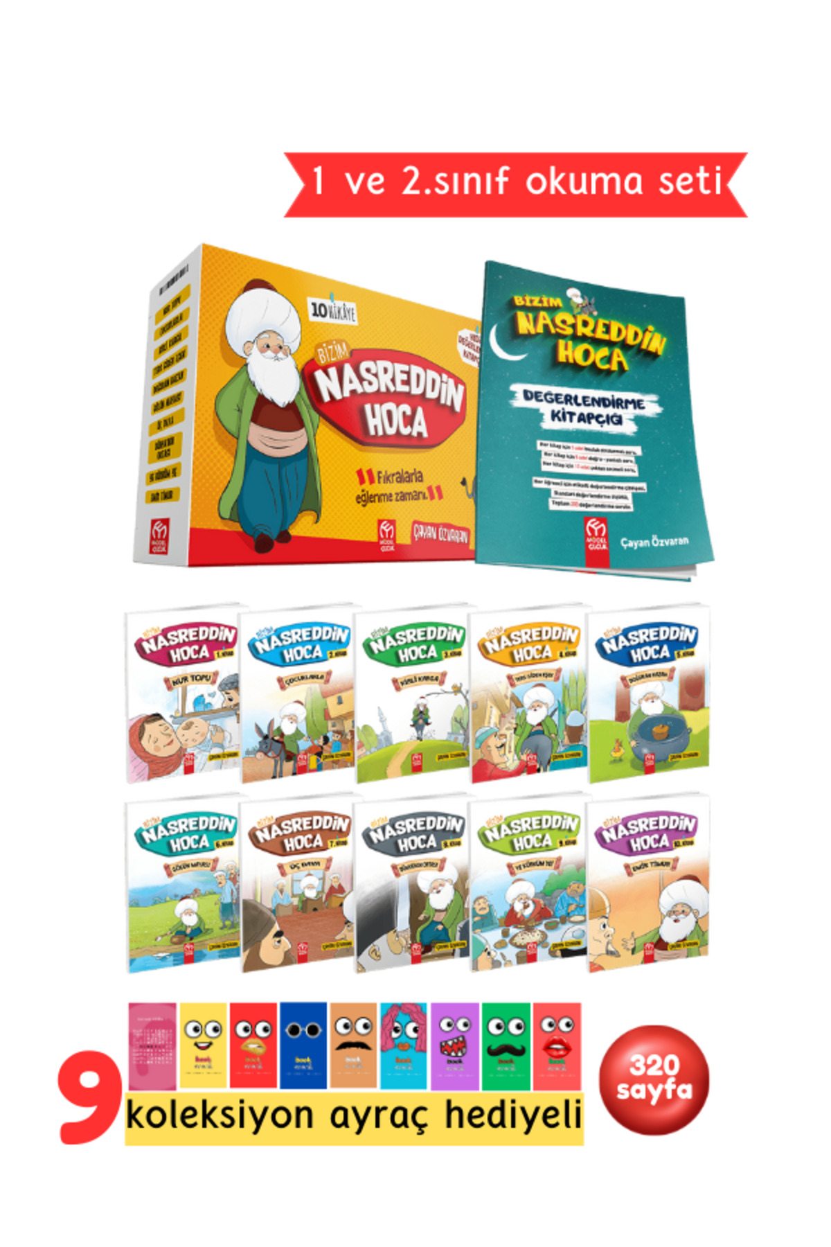 1. ve 2.Sınıflar İçin Bizim Nasreddin Hoca 10 Kitap + Soru Kitapçığı Hediyeli