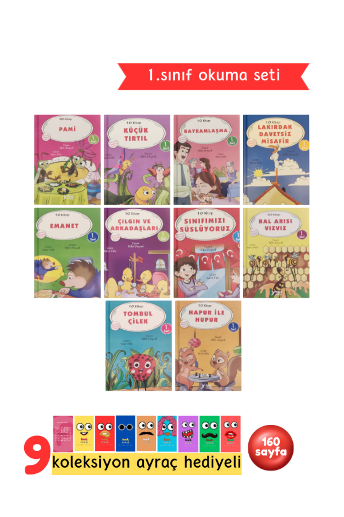 1. ve 2.Sınıflar İçin Değerler Eğitimi 10 Kitap - Renkli, Resimli Y3