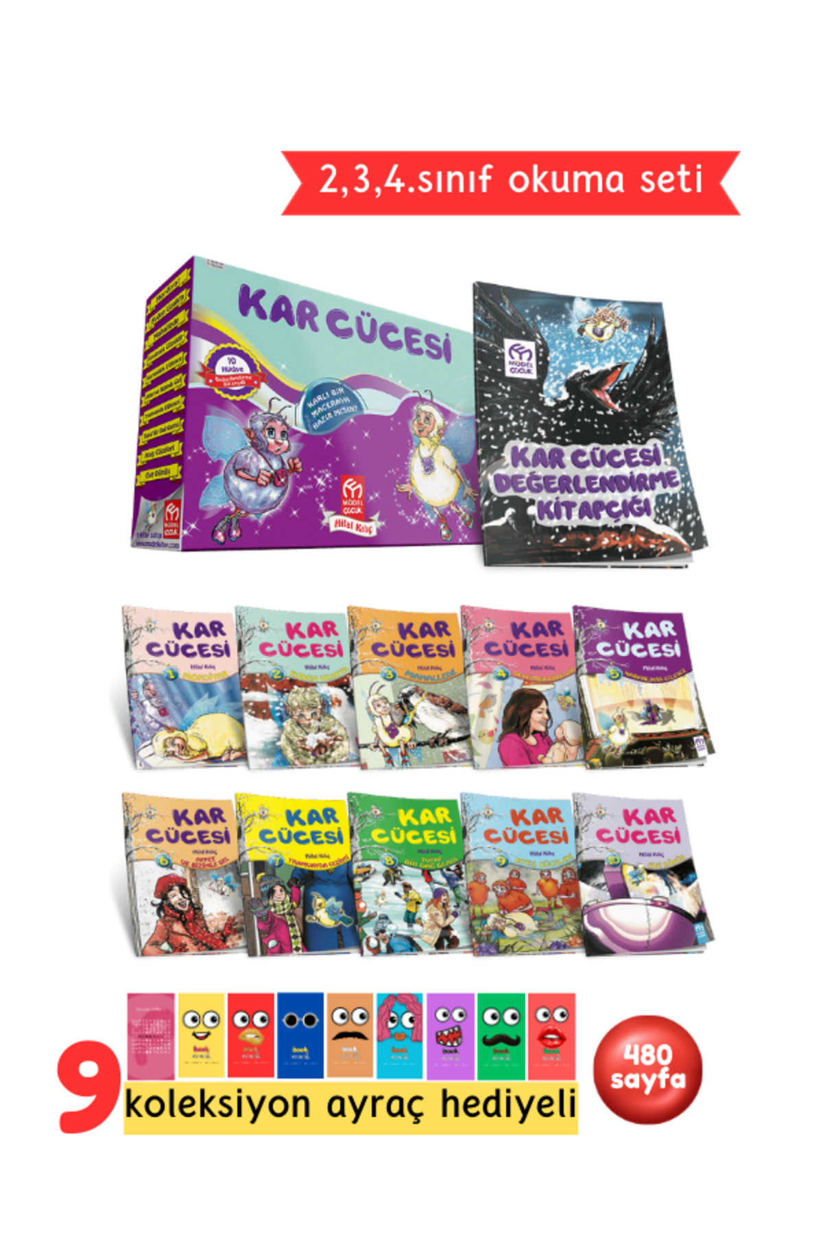 2. 3. ve 4.Sınıflar İçin Kar Cücesi Hikaye Serisi 10 Kitap + Soru Kitapçığı Hediyeli