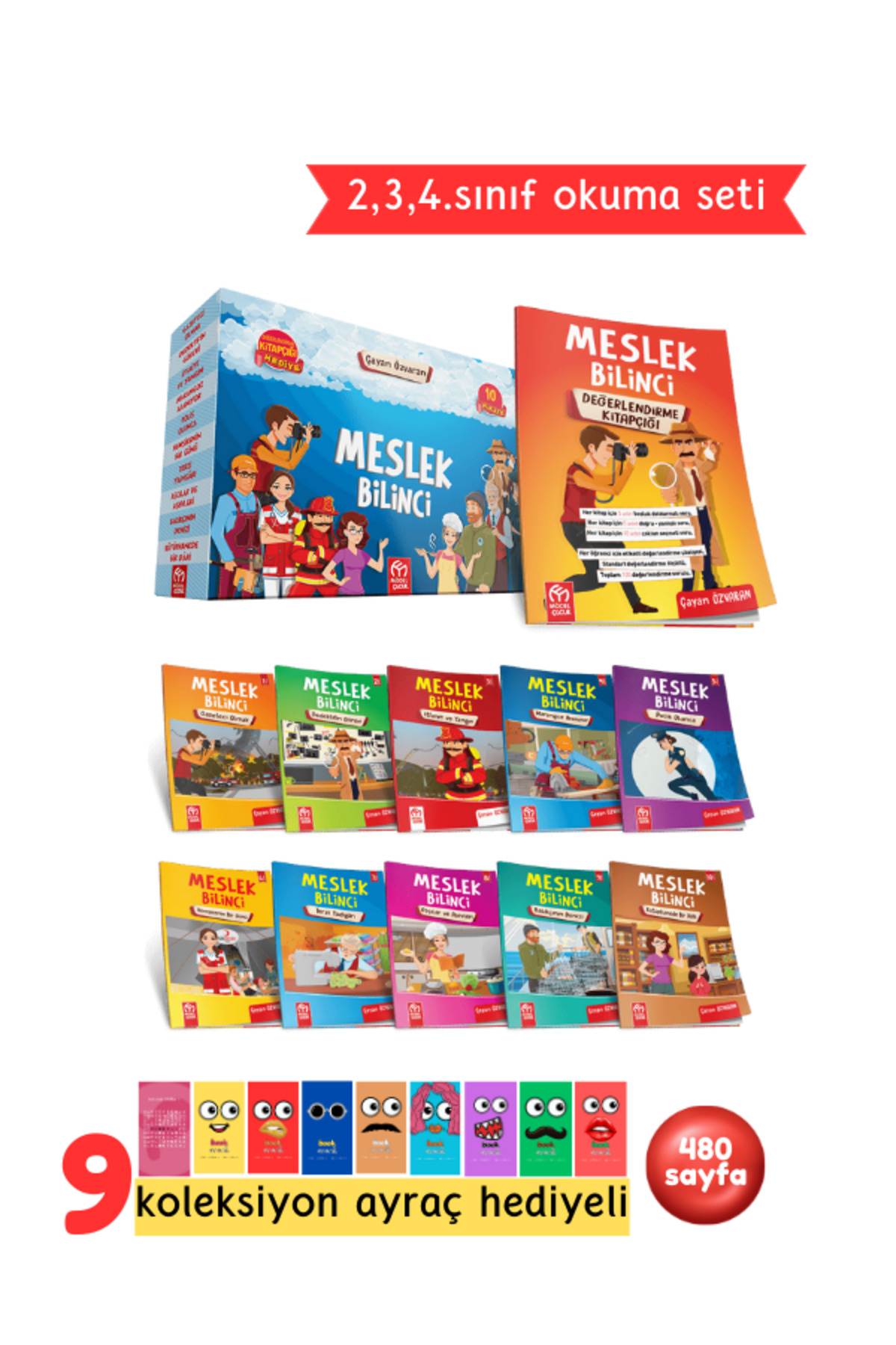 2. 3. ve 4.Sınıflar İçin Meslek Bilinci Hikaye Serisi 10 Kitap + Soru Kitapçığı Hediyeli
