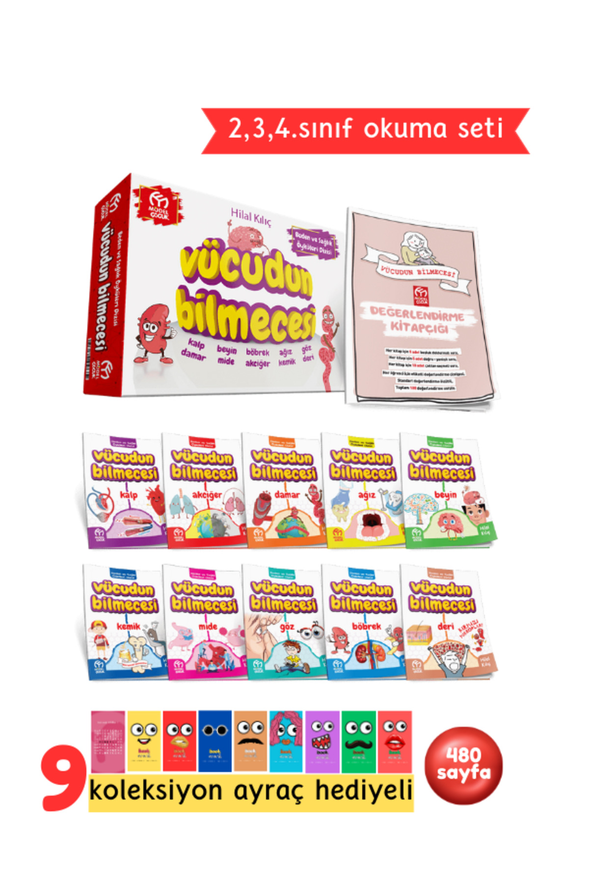 2. 3. ve 4.Sınıflar İçin Vücudun Bilmecesi Hikaye Serisi 10 Kitap + Soru Kitapçığı Hediyeli