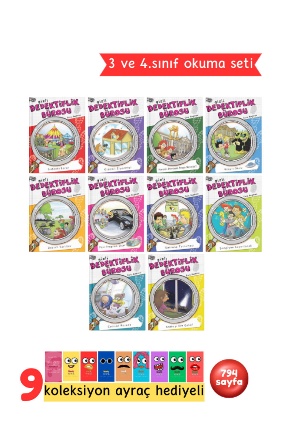 3. ve 4.Sınıflar İçin Dedektiflik Bürosu Hikaye Serisi 10 Kitap