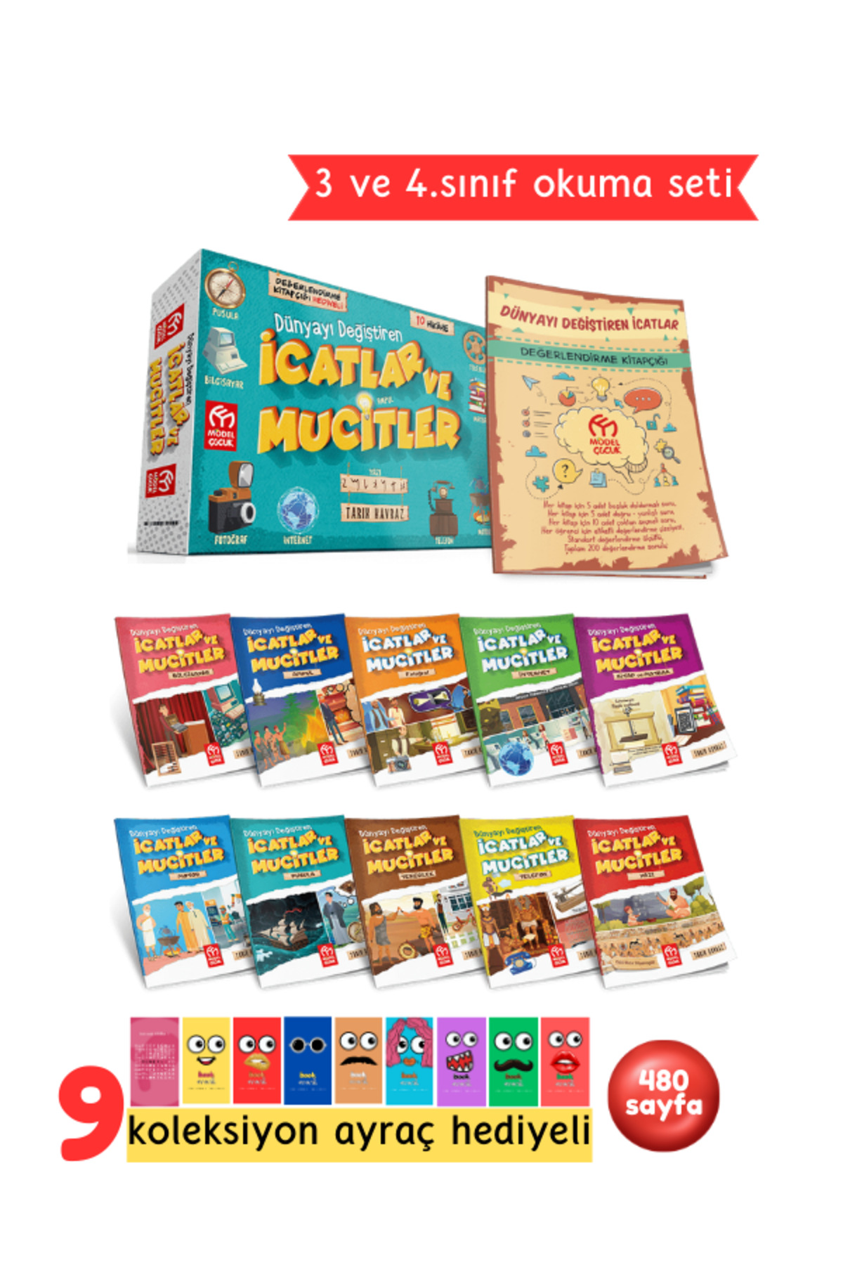 3. ve 4.Sınıflar İçin Dünyayı Değiştiren İcatlar ve Mucitler 10 Kitap + Soru Kitapçığı Hediyeli