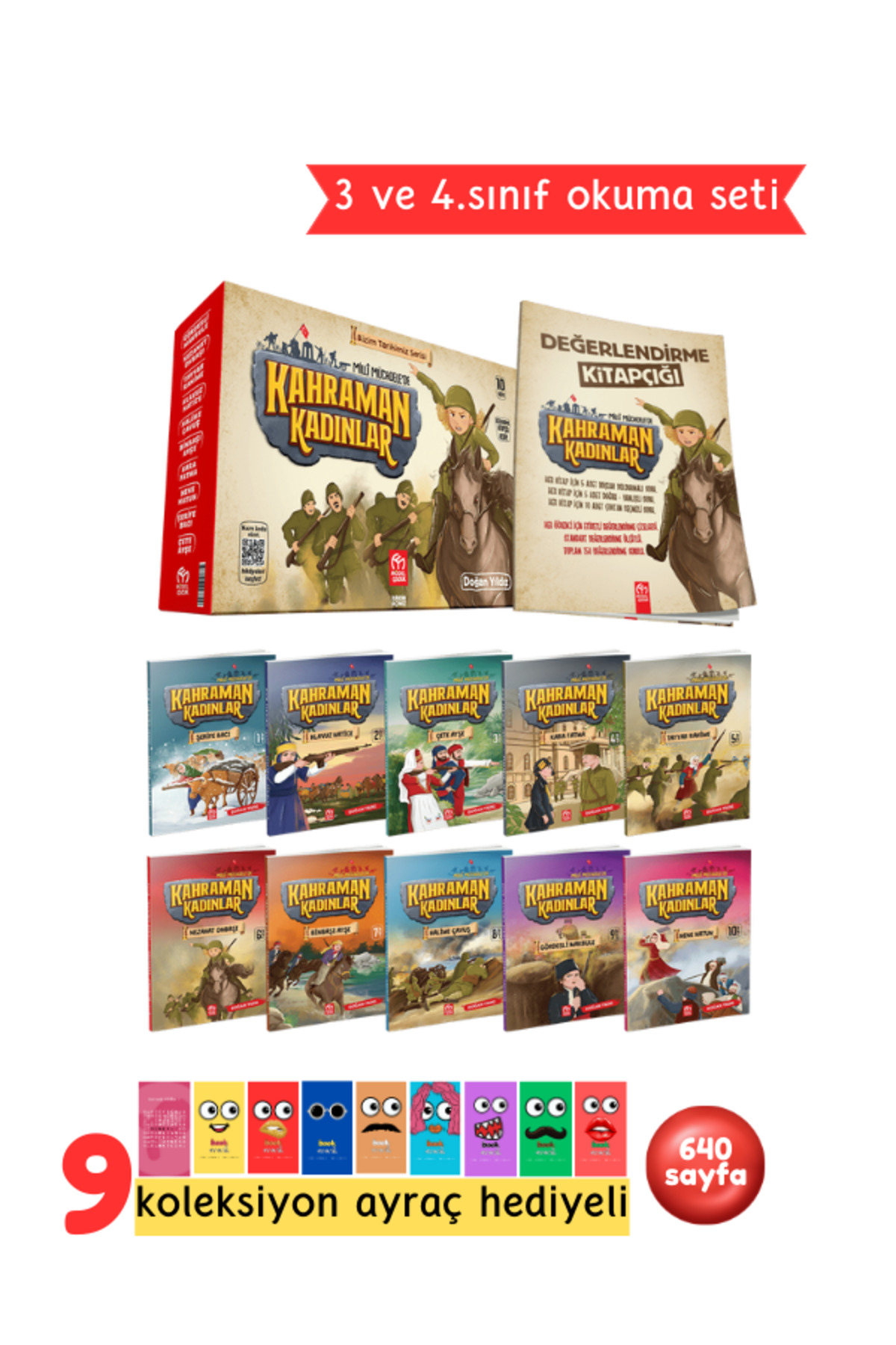 3. ve 4.Sınıflar İçin Kahraman Kadınlar Hikaye Serisi 10 Kitap + Soru Kitapçığı Hediyeli