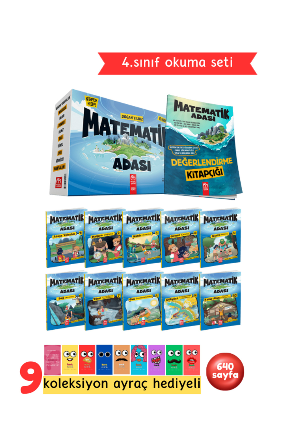 4.Sınıflar İçin Matematik Adası Hikaye Serisi 10 Kitap + Soru Kitapçığı Hediyeli