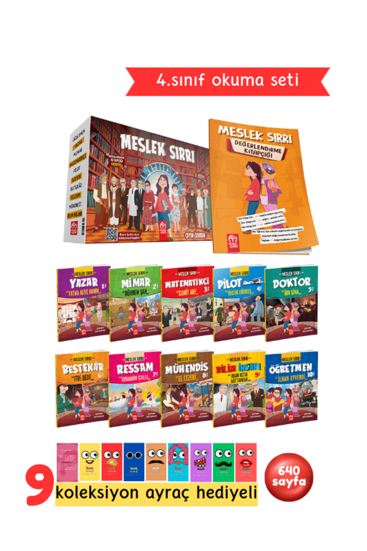 4.Sınıflar İçin Meslek Sırrı Hikaye Serisi 10 Kitap + Soru Kitapçığı Hediyeli