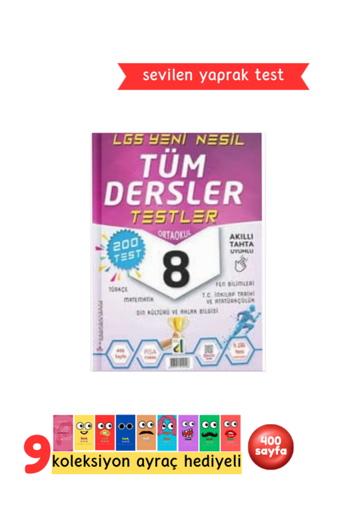 8. Sınıf Yeni Nesil Tüm Dersler Yaprak Test, Pisa Soruları, 400 Sayfa, 200 Test, Akıllı Tahta Uyumlu