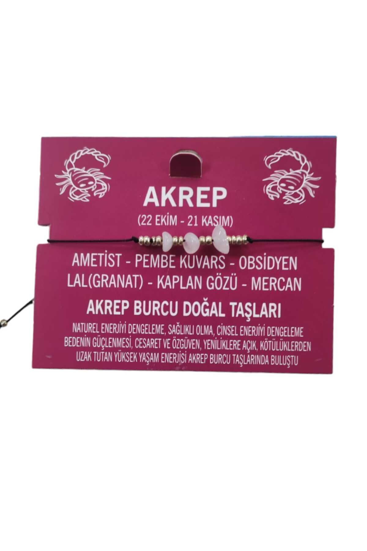 Akrep Burcu Yıldız Doğal Taş İp Burç Bilekliği Halhal (Beyaz, Tek Ebat)