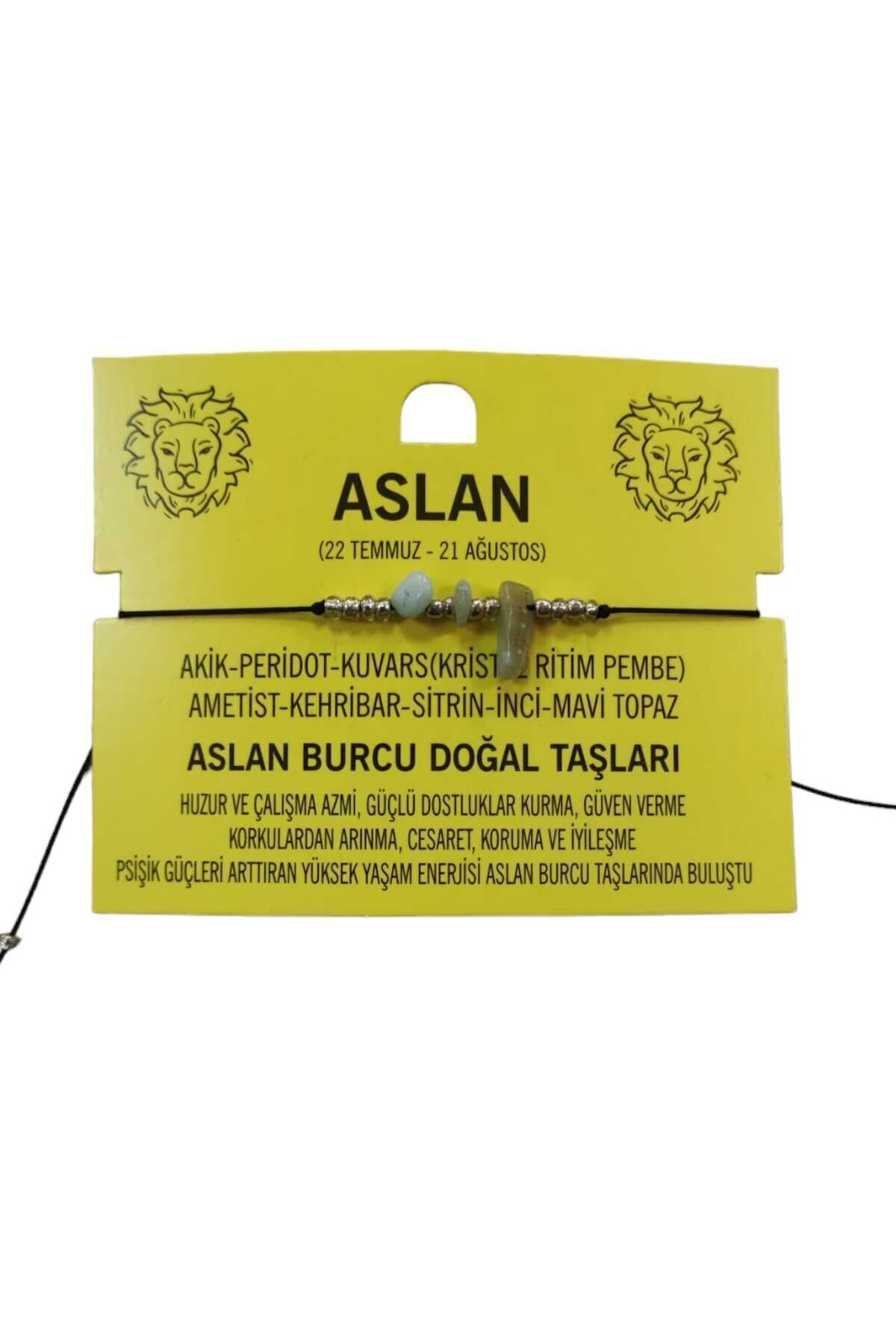 Aslan Burcu Yıldız Doğal Taş İp Burç Bilekliği Halhal (Beyaz, Tek Ebat)