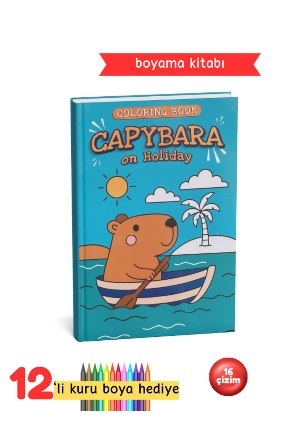 Capybara Çocuk Boyama Kitabı Seti - Capybara Boyama