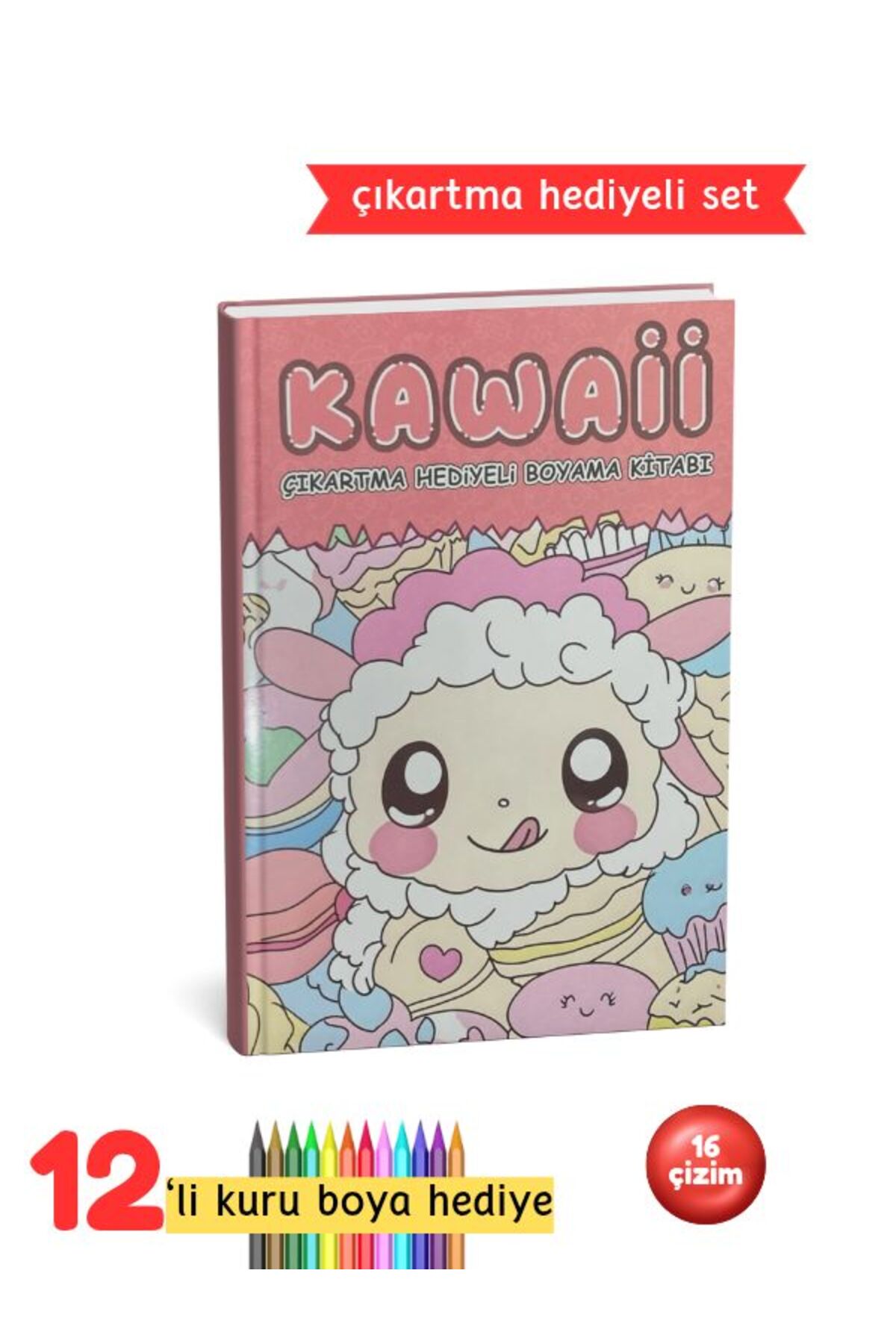 Çocuk Boyama Kitabı Seti - Kawaii Boyama Kitabı Turuncu Set
