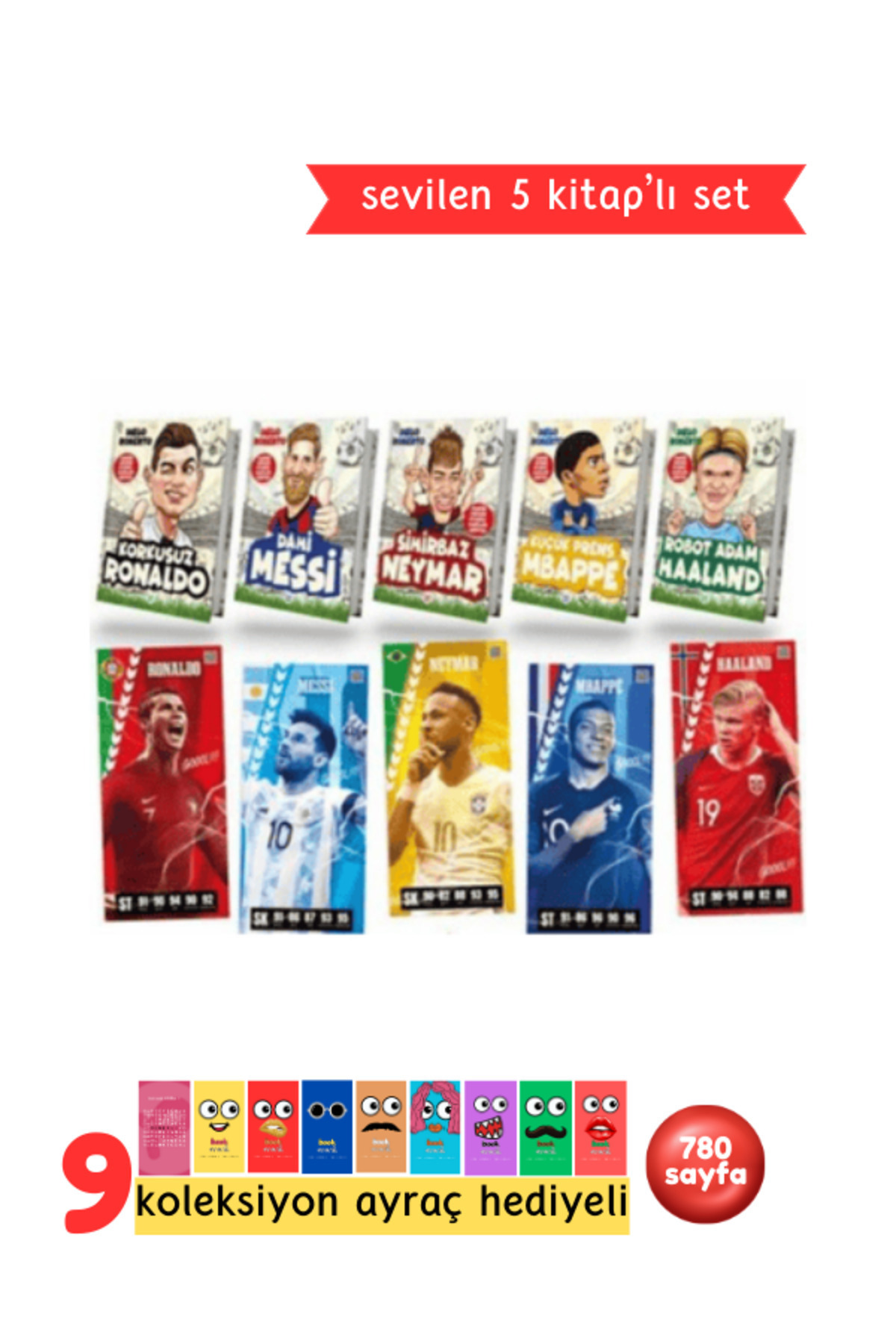 Efsane Futbolcular Kitabı Ronaldo, Messi, Neymar, Haaland Efsane Futbolcular Kitap Seti