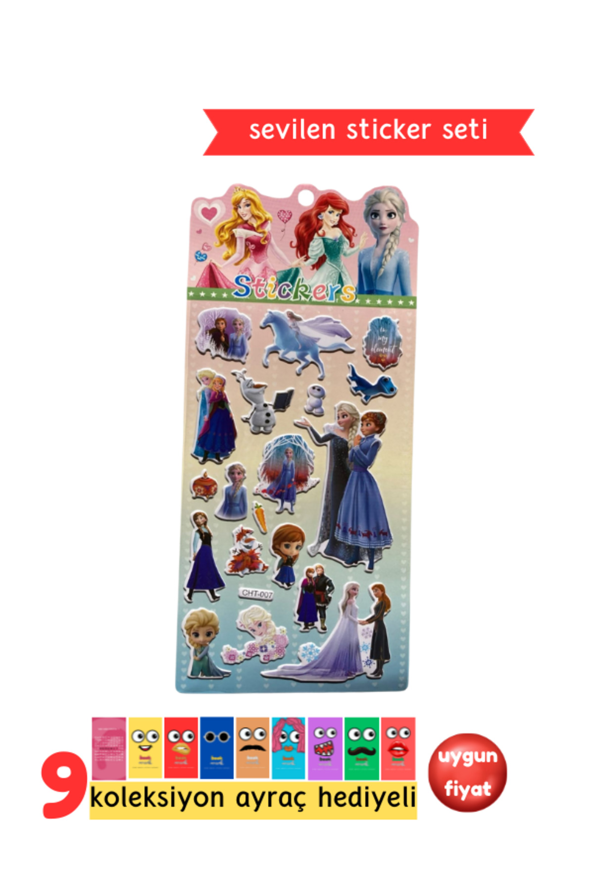 Elsa Sticker - Karlar Kraliçesi Sticker - Kız Çocuklar İçin Kabartmalı Sticker Etiket