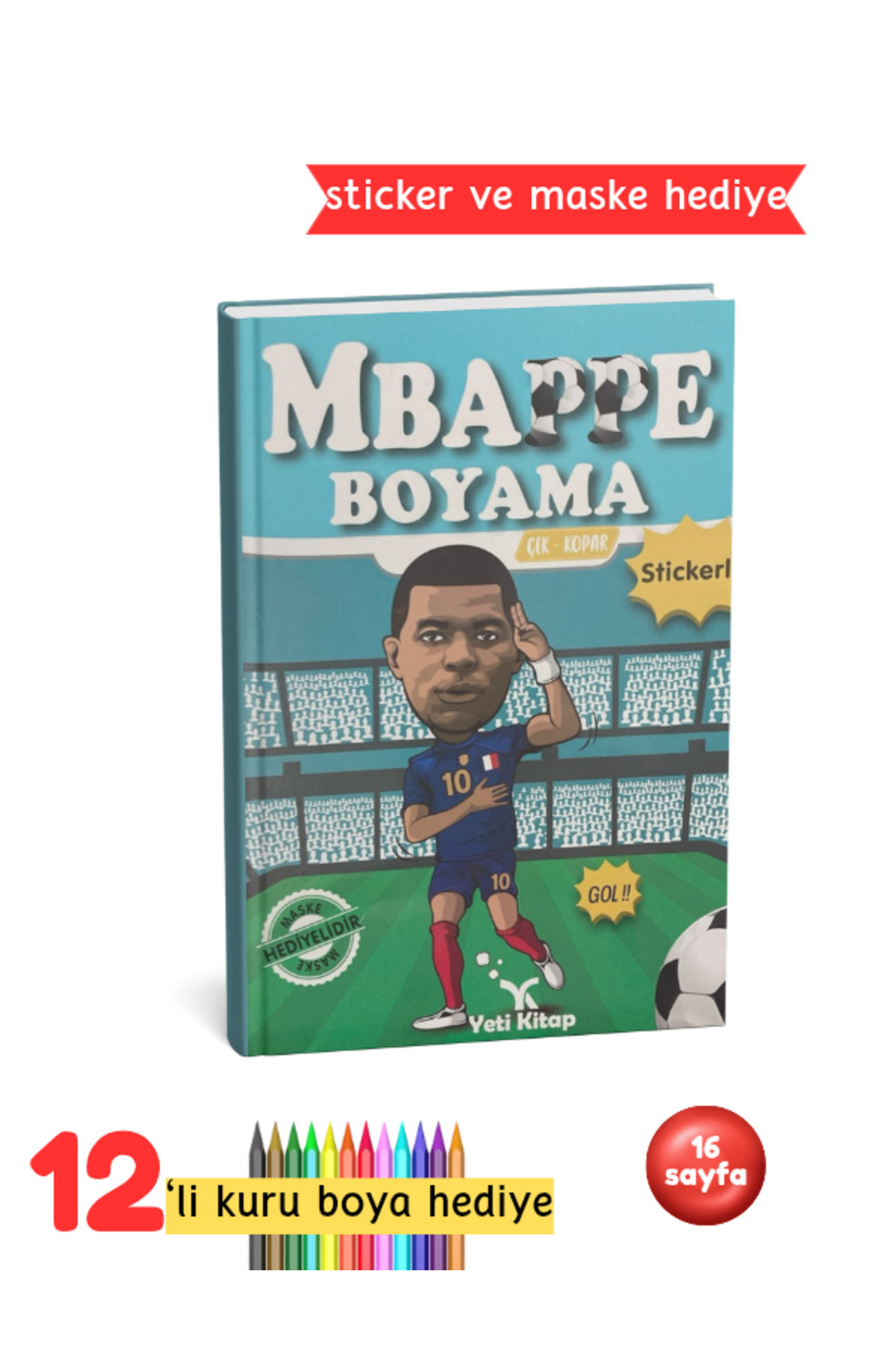 Erkek Çocuk Boyama Kitabı - Mbappe