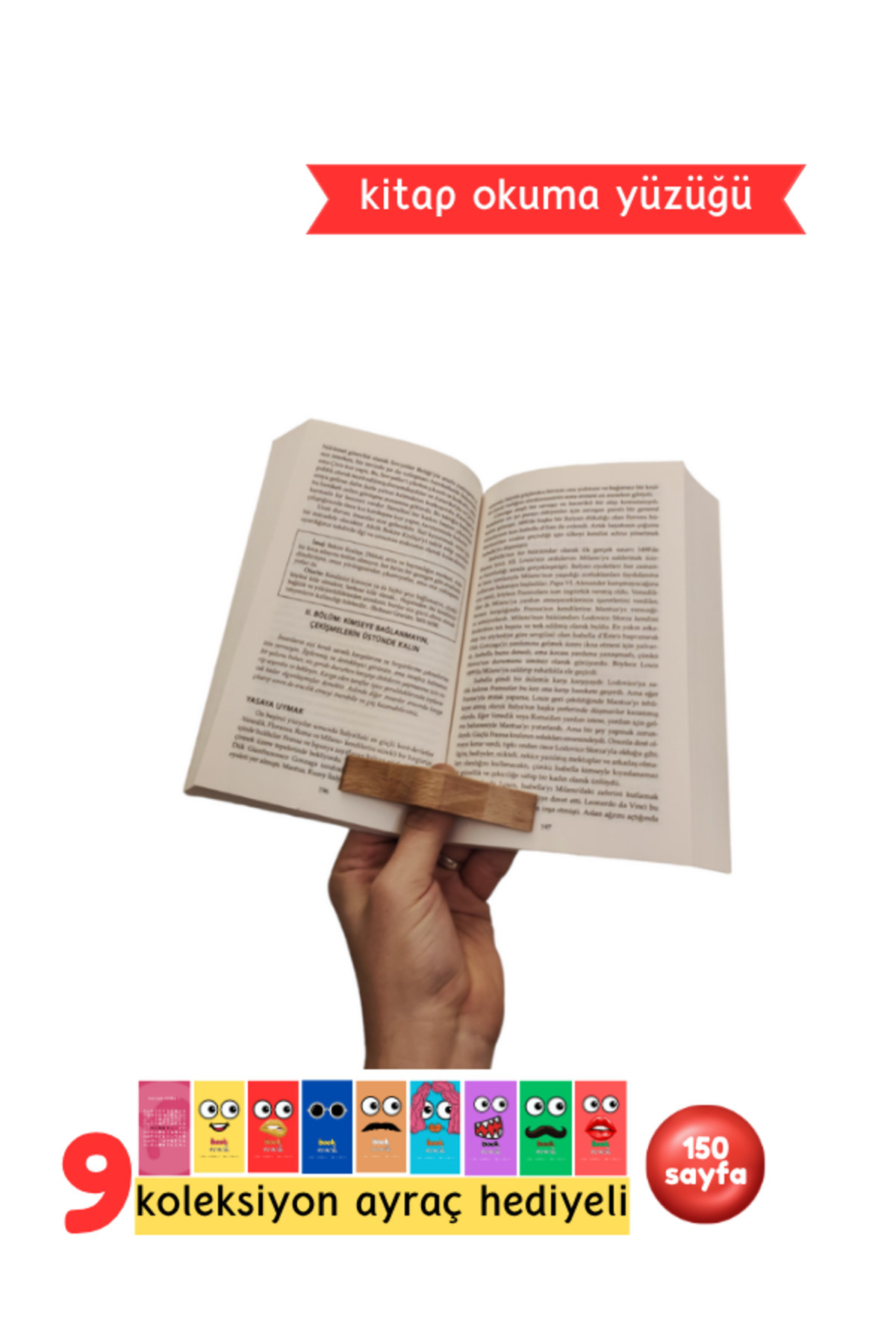 Kitap Okuma Yüzüğü Kitap Tutucu (Mavi)