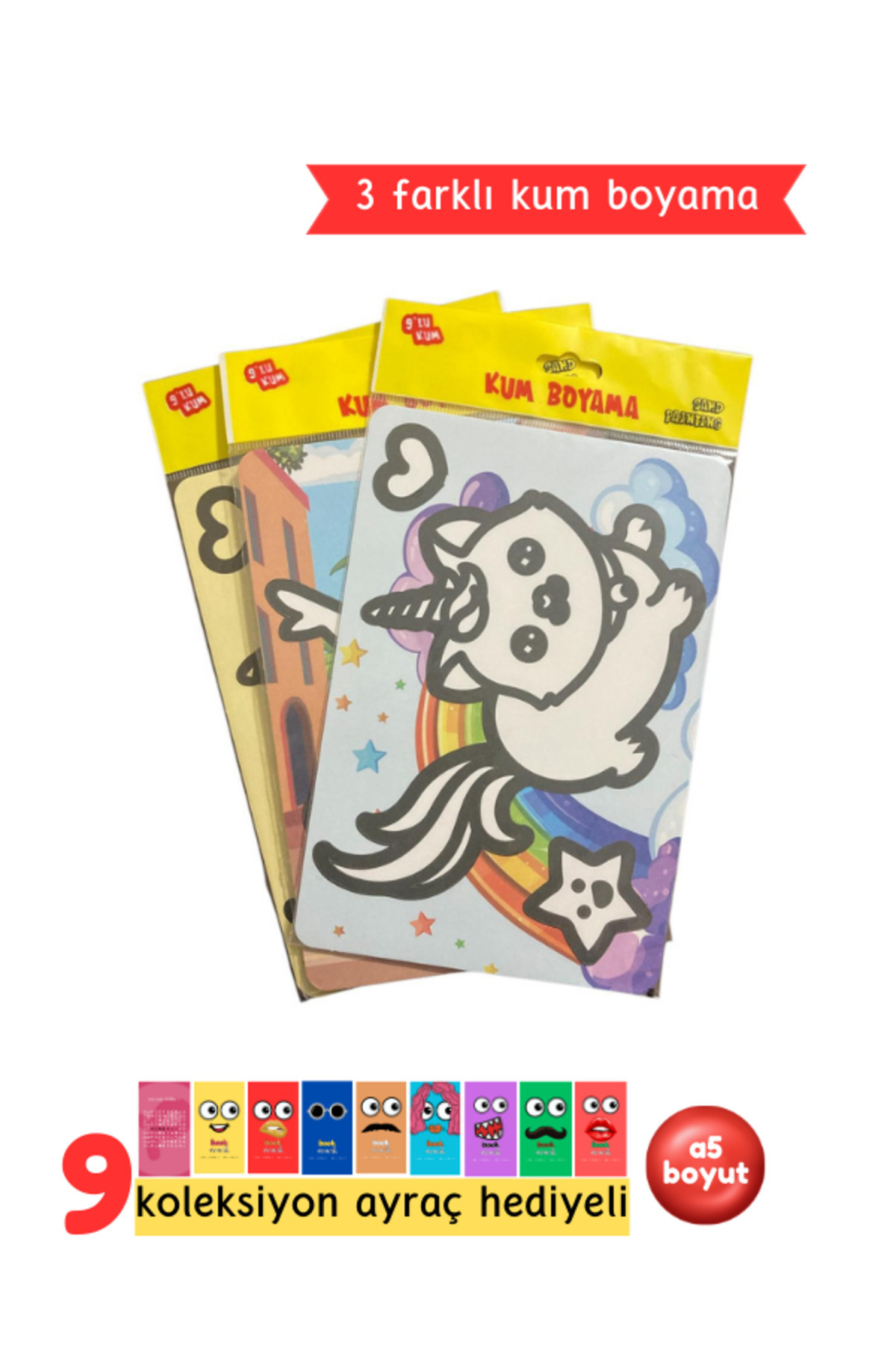 Kum Boyama | 3 Adet Kum boyama Seti