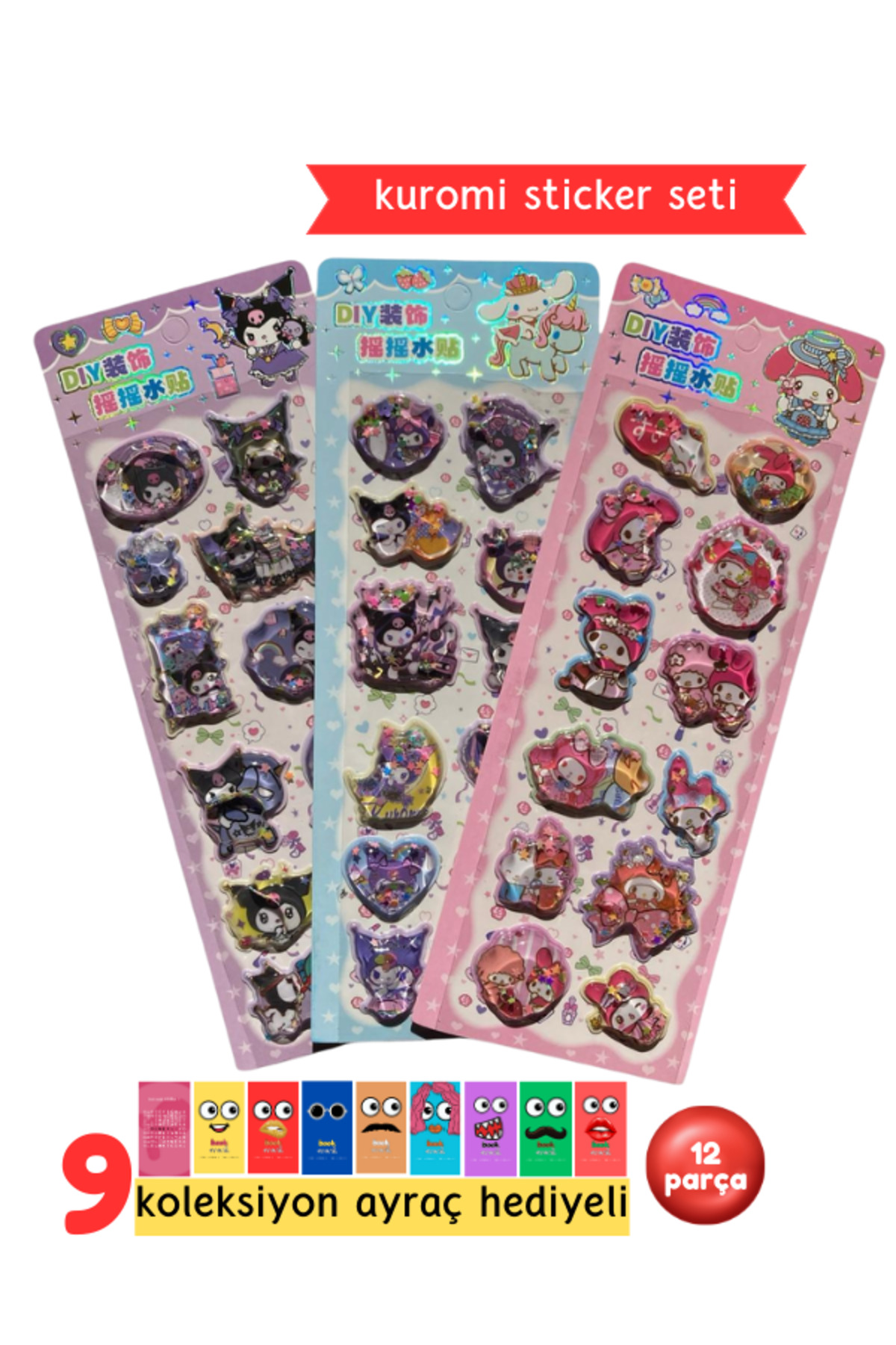 Kuromi My Melodi Sanrio 3d Sulu Sticker