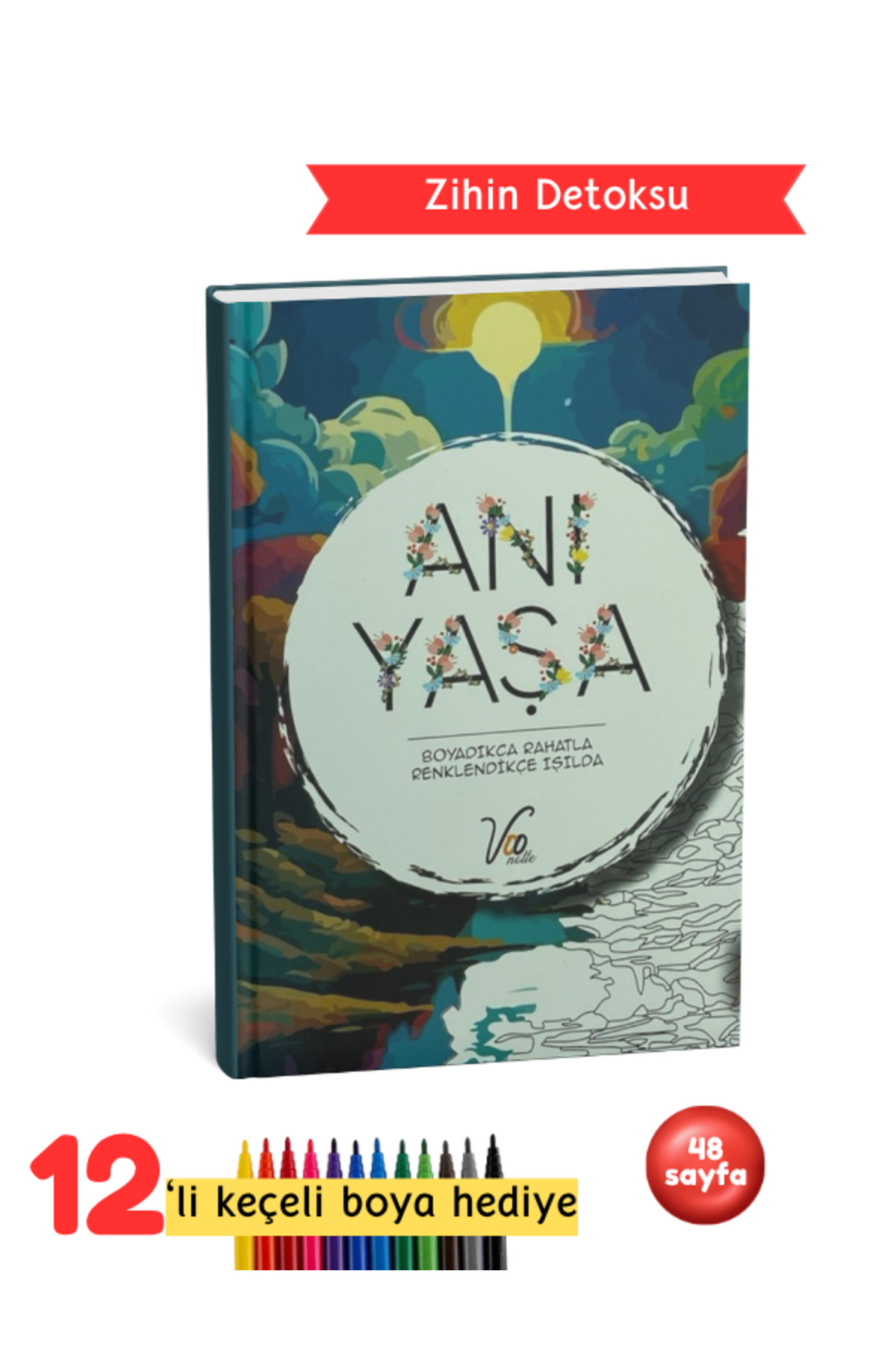 Mandala Boyama Kitabı – Yetişkinler İçin Stres Giderici Renkli Terapi - Anı Yaşa