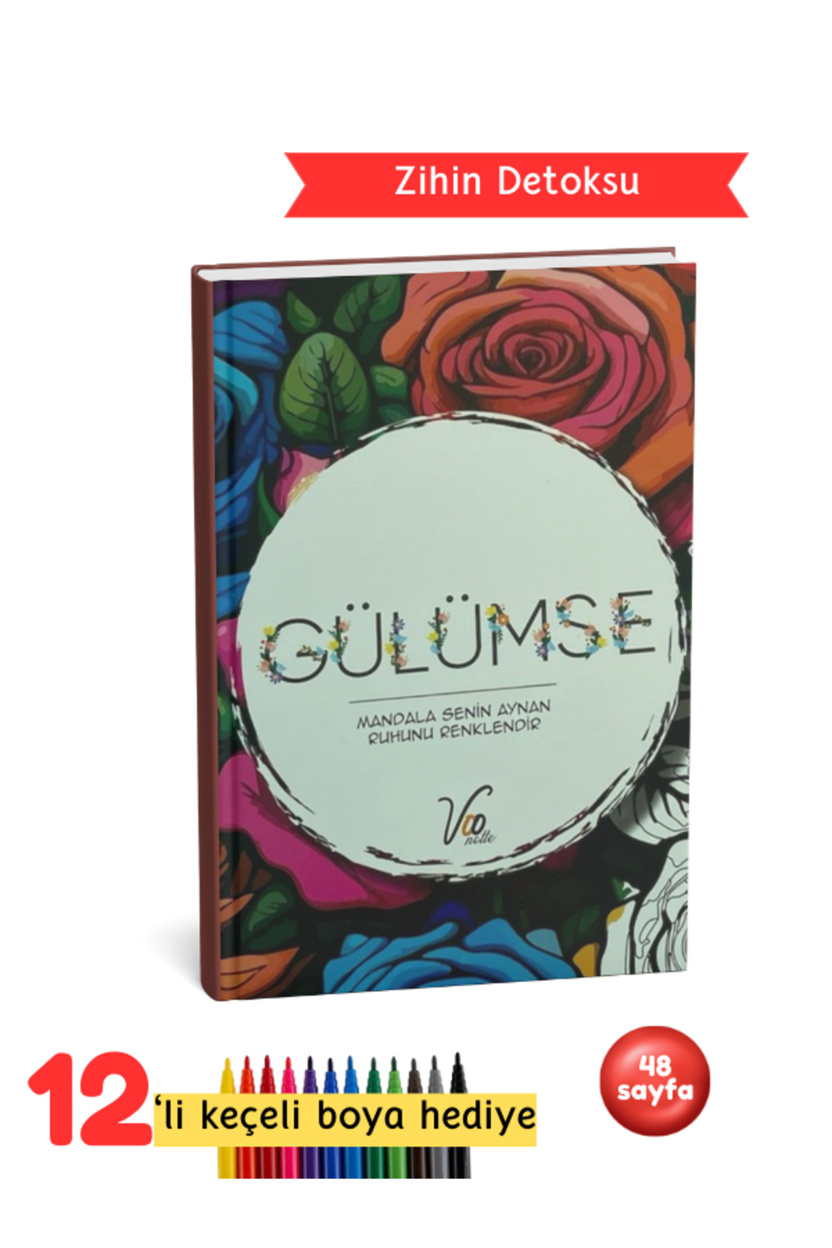 Mandala Boyama Kitabı – Yetişkinler İçin Stres Giderici Renkli Terapi - Gülümse