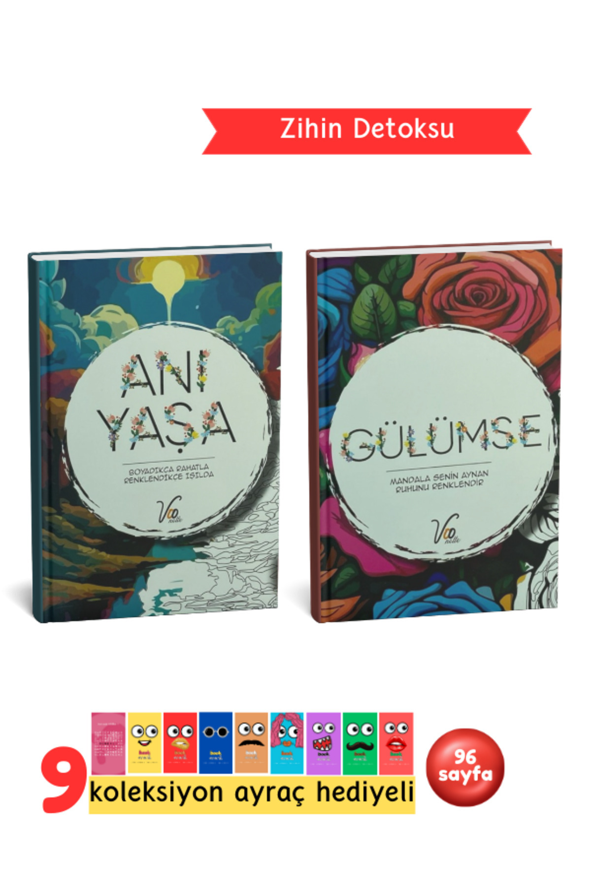 Mandala Boyama Kitabı – Yetişkinler İçin Stres Giderici Renkli Terapi - Mutlu Anlar
