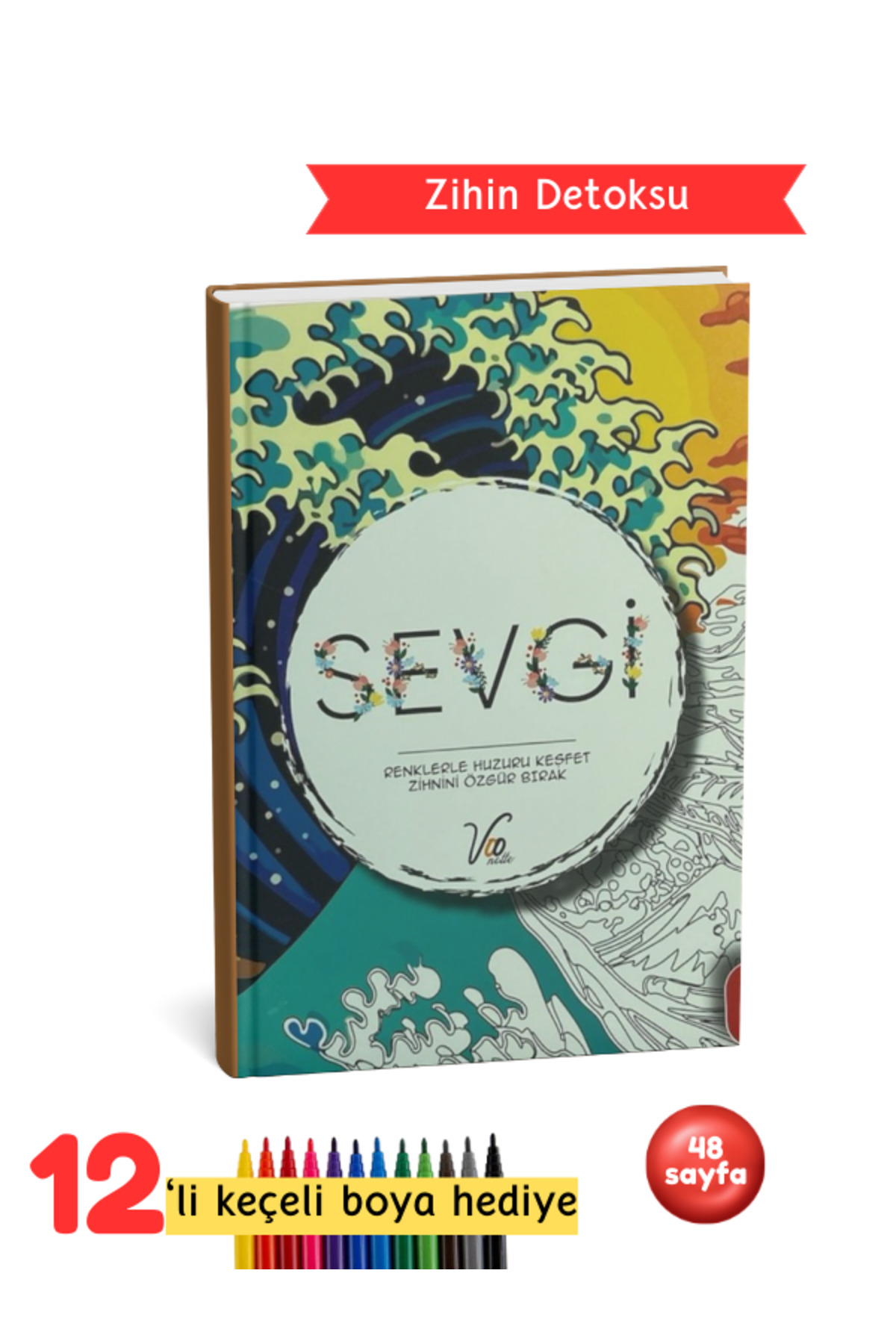 Mandala Boyama Kitabı – Yetişkinler İçin Stres Giderici Renkli Terapi - Sevgi