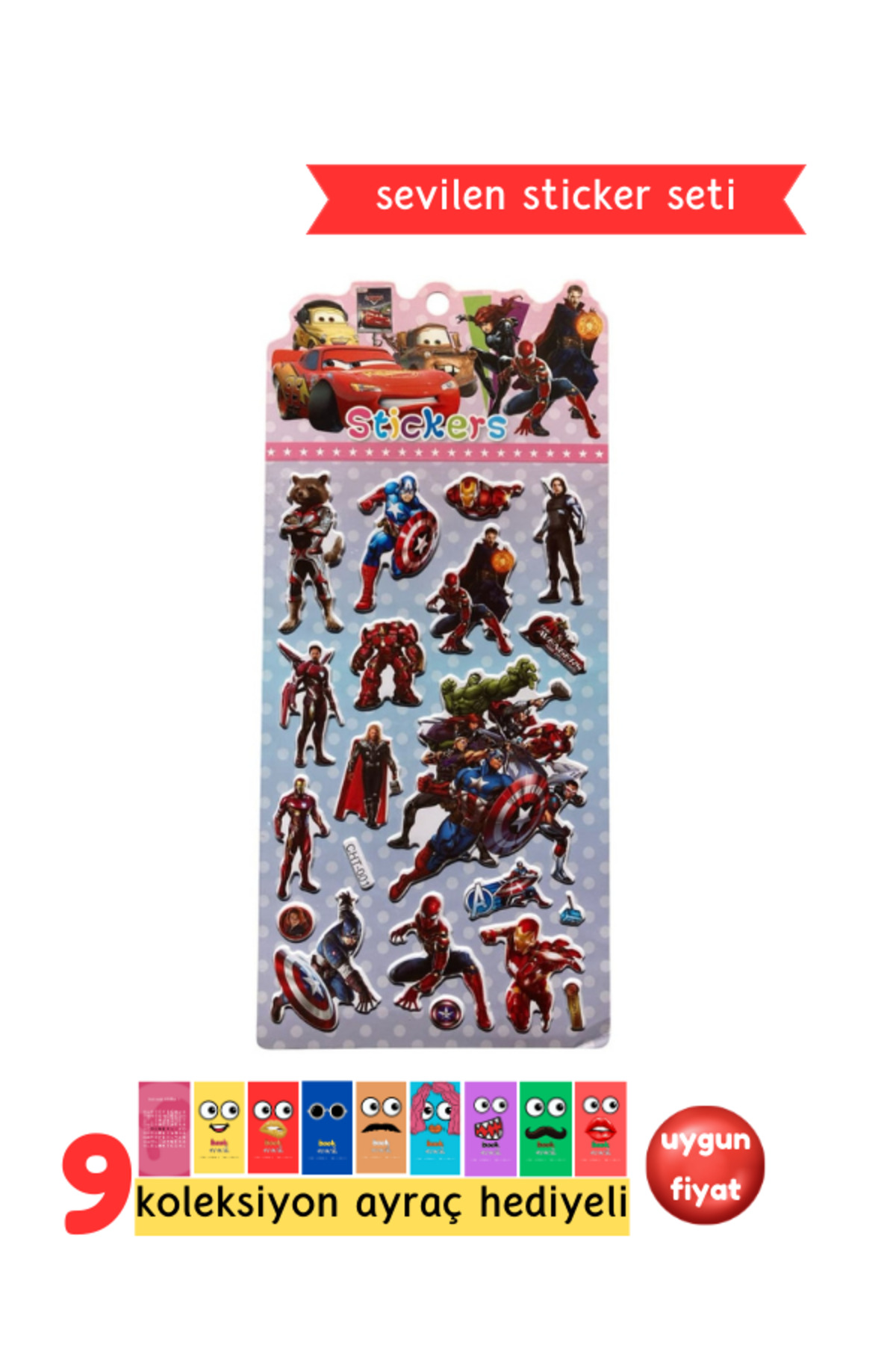 Marvel Sticker - Erkek Çocuklar İçin Kabartmalı Sticker Etiket