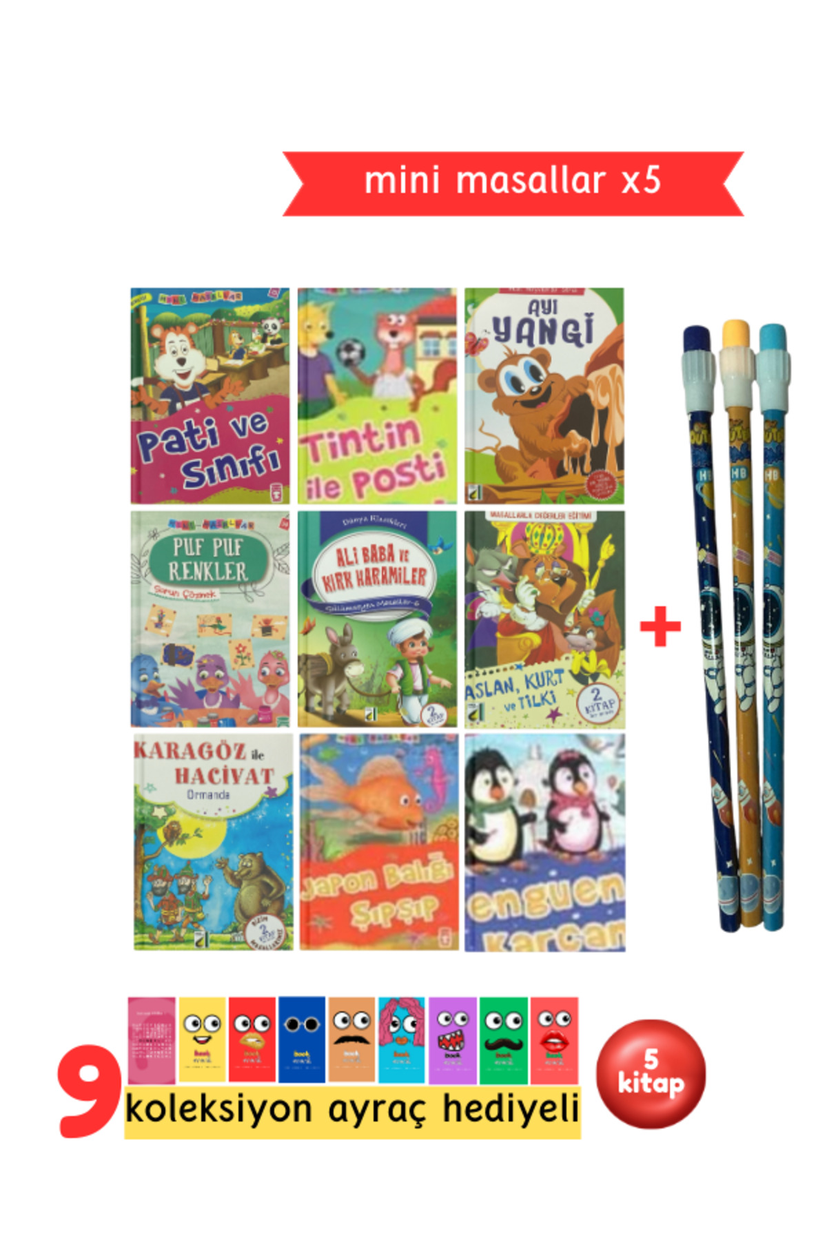 Mini Masal Seti - 1. ve 2. Sınıflar İçin 5 Kitap
