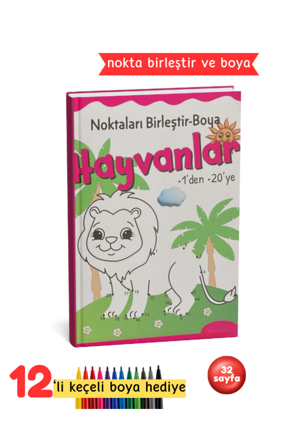 Nokta Birleştirme Boyama Kitabı - Hayvanlar Boyama Kitabı - Aktiviteli Boyama