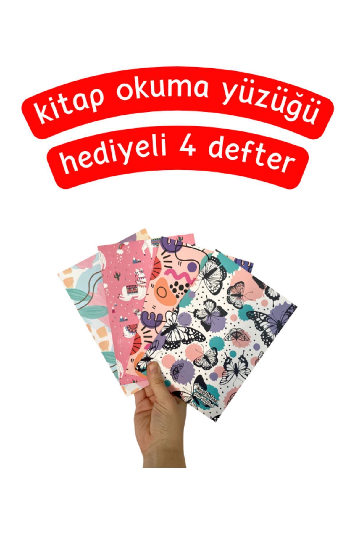 Pembe Renk Ve Tonları Figürlü 4'lü Defter Seti (4 Renk)