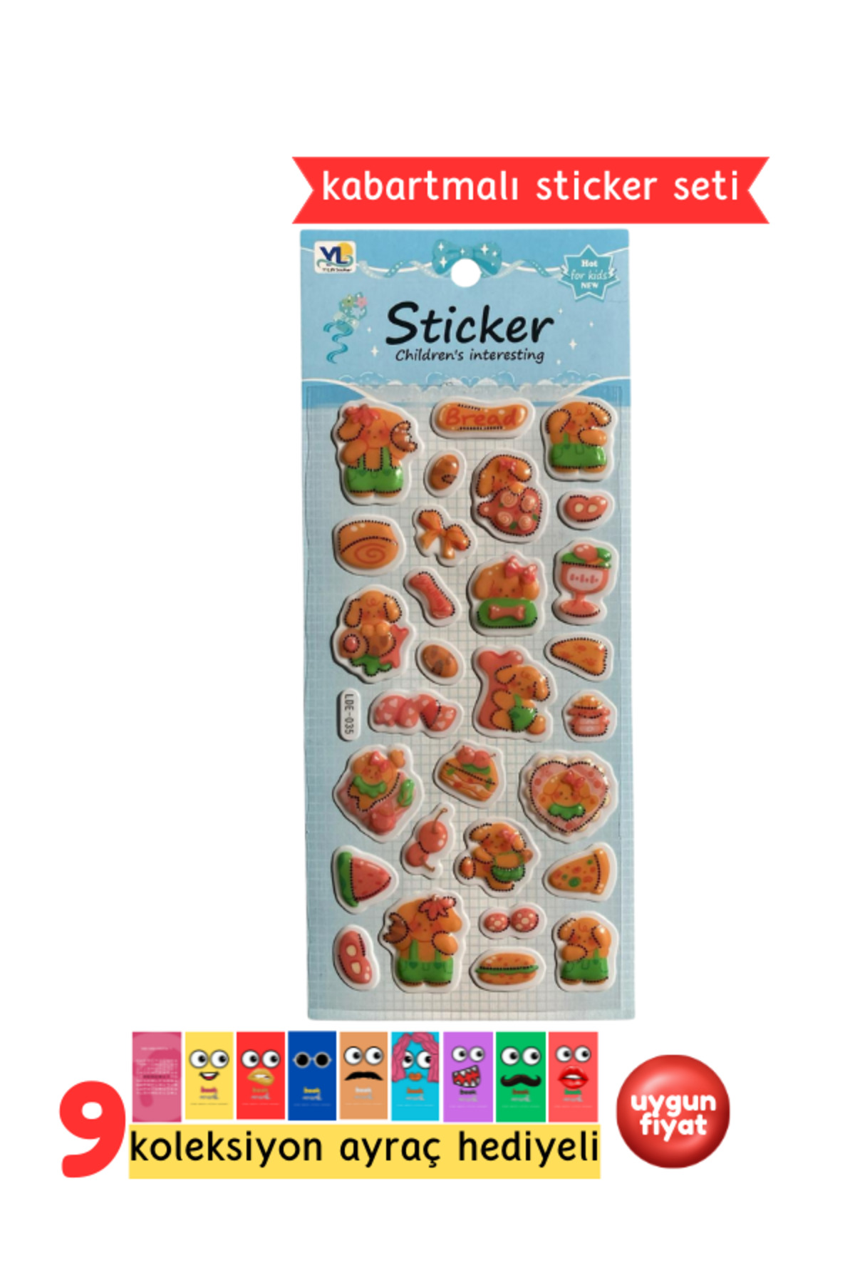 Piknik Temalı Sticker – Kabartmalı 3D Sticker Etiket - Defter Laptop Ajanda Bullet Journal Sticker