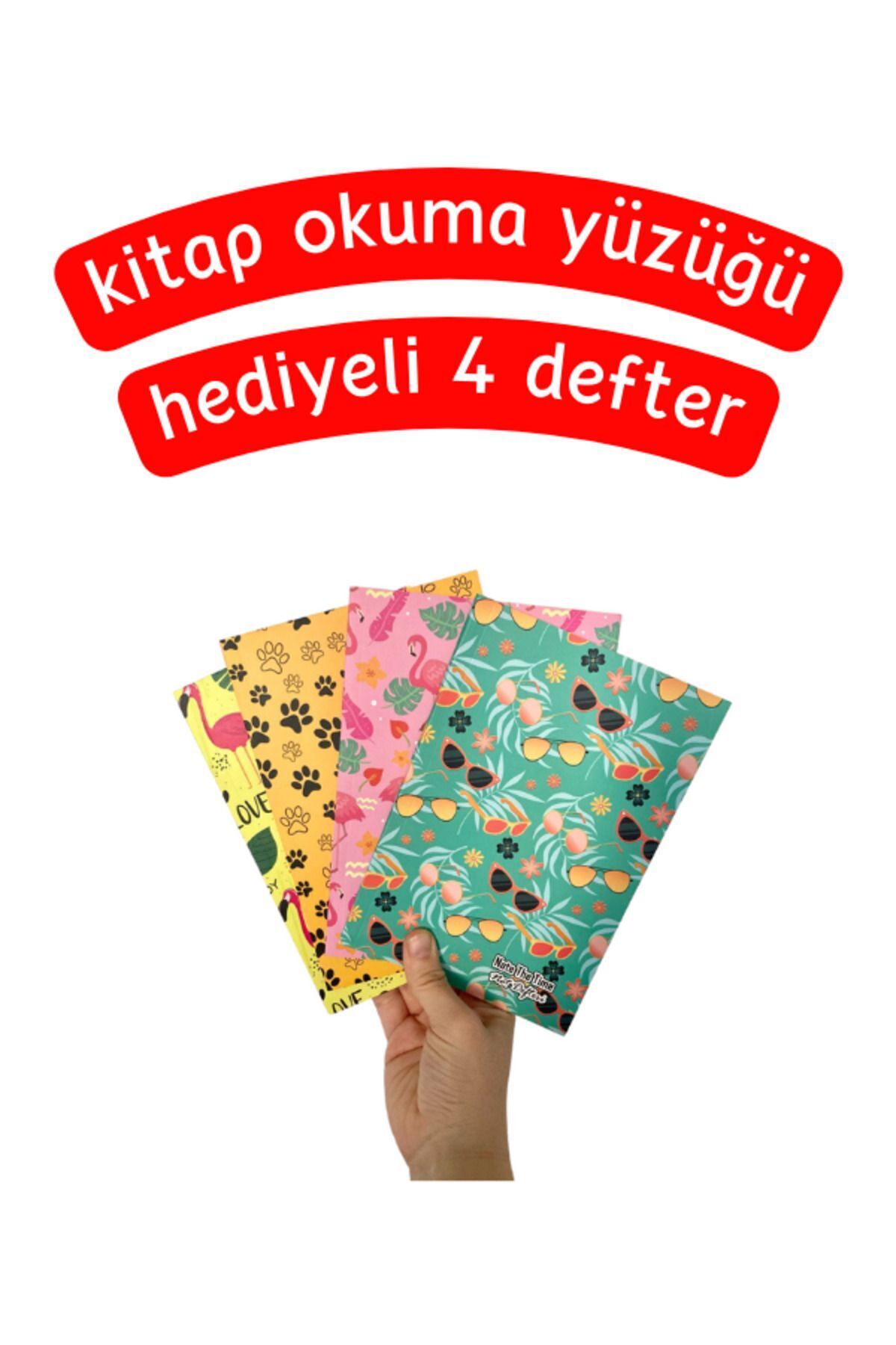 Renkli Figürlü 4'lü Defter Seti (4 Renk)