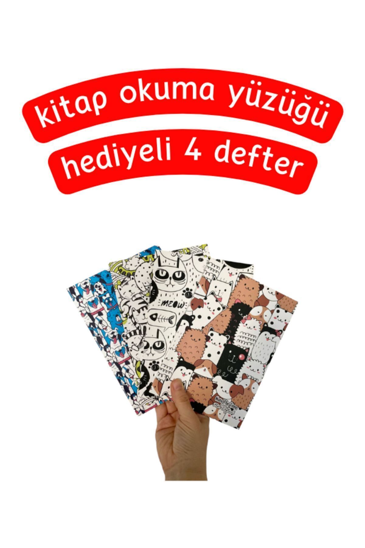 Sevimli Hayvan Figürlü 4'lü Defter Seti (4 Renk)
