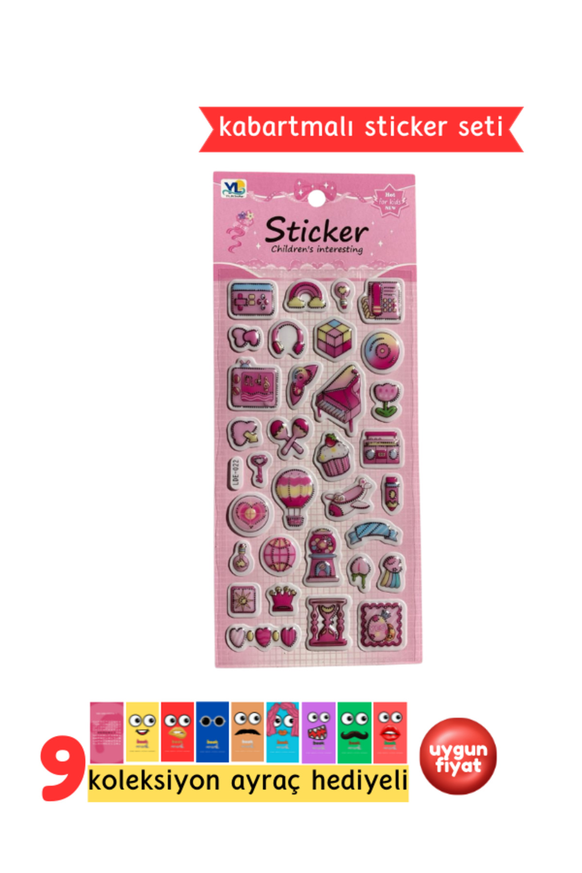 Sticker Seti – Kabartmalı 3D Sticker Etiket - Defter Laptop Ajanda Bullet Journal Sticker