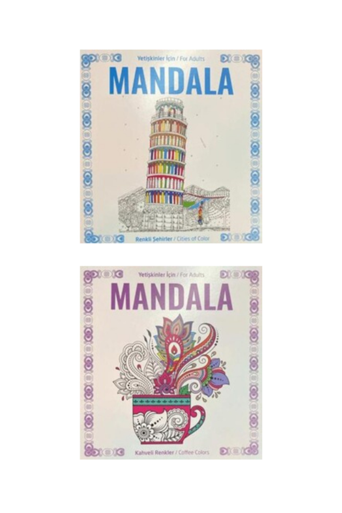 Stres Önleyici Yetişkinler Için 2 Farklı Mandala Kitabı
