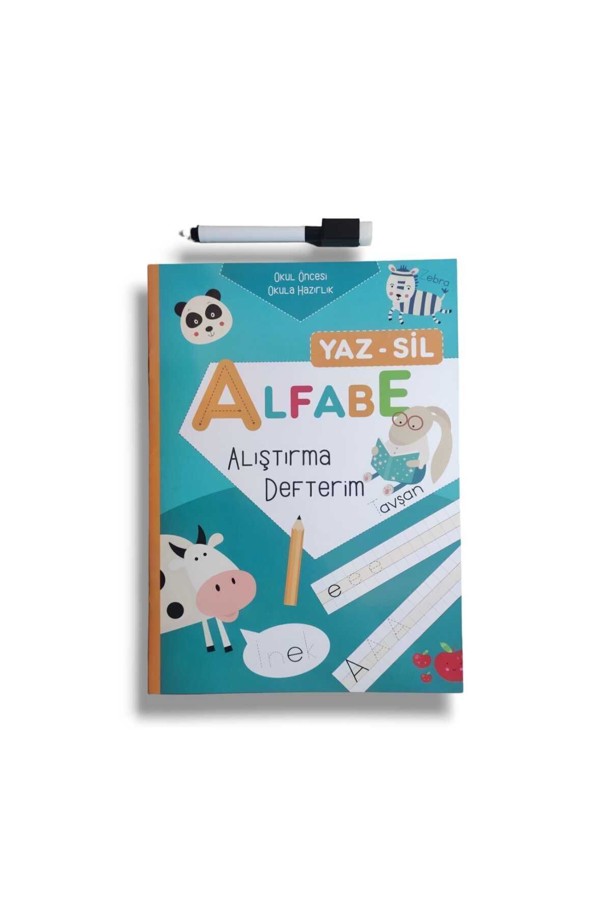 Yaz Sil Alfabe Alıştırma Defteri Okul Öncesi Bitmeyen Yazı Defteri