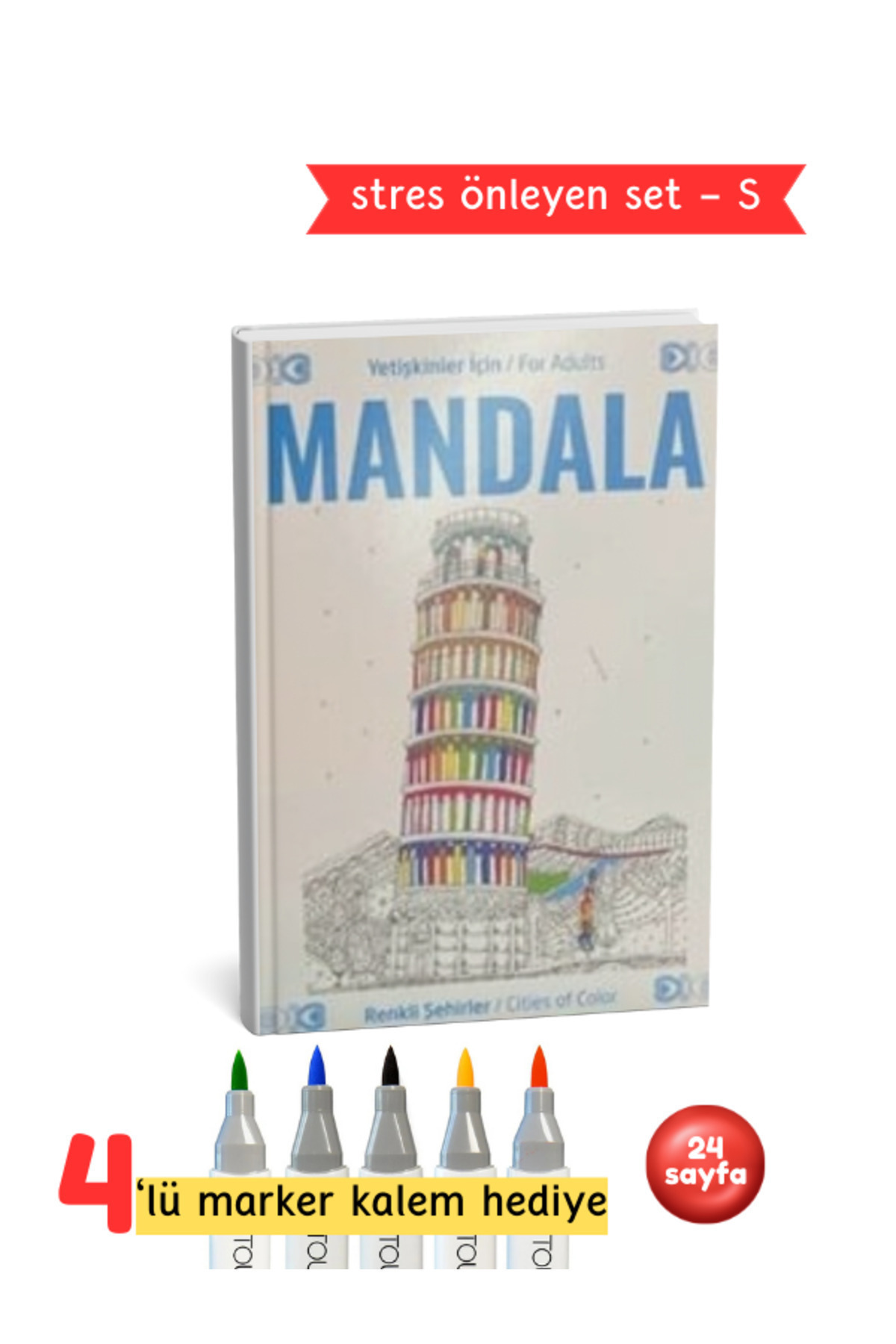 Yetişkinler İçin Mandala Renkli Şehirler Seti