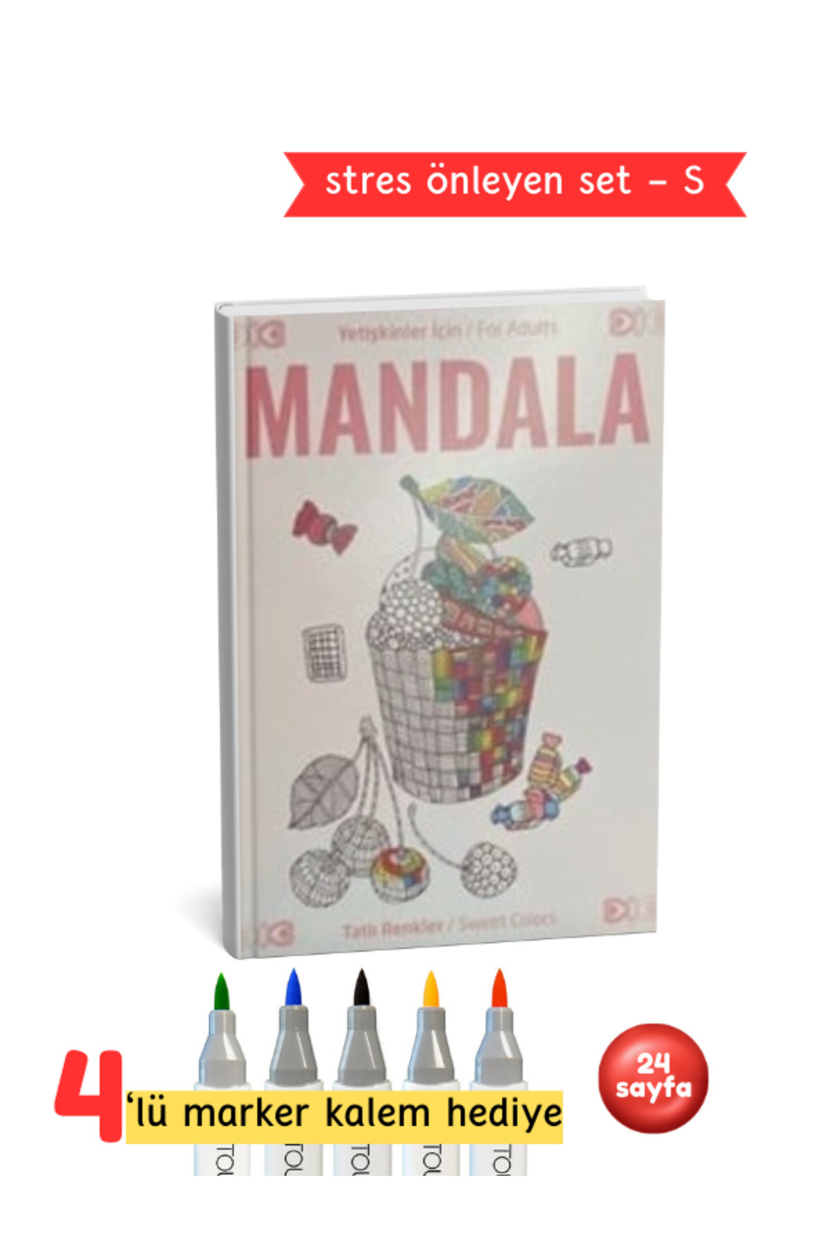 Yetişkinler İçin Mandala Tatlı Renkler Seti